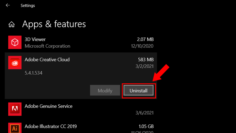 remove app không sử dụng