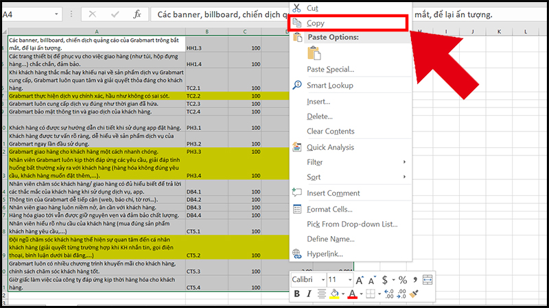 Cách copy từ excel sang word tính năng autofit 