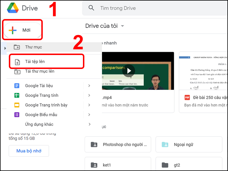 chuyển file excel sang pdf trên google drive