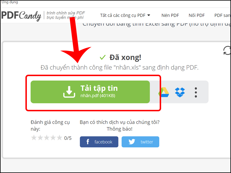 PDF Candy website chuyển đổi pdf online