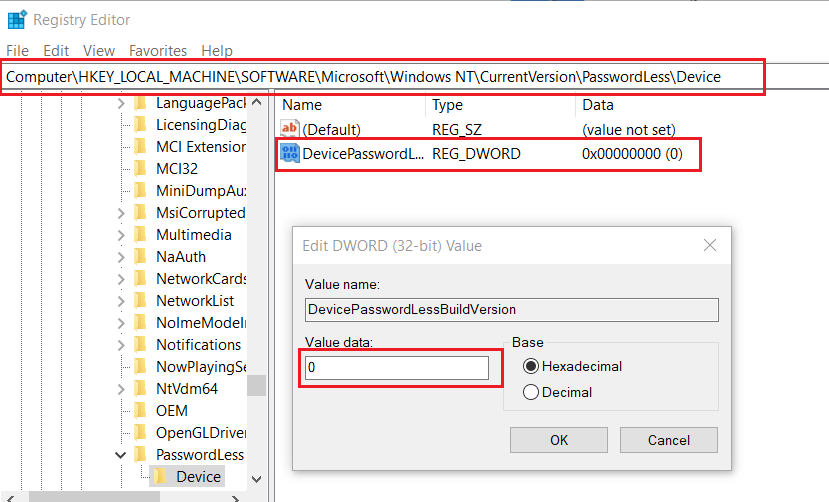 sửa lỗi mất hộp kiểm Users Must Enter Password qua registry editor