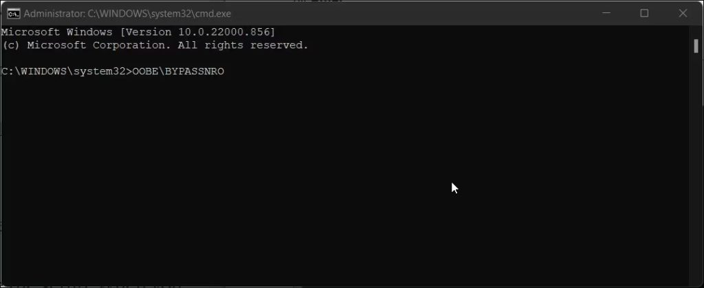 Cài Windows 11 không cần internet với Command prompt